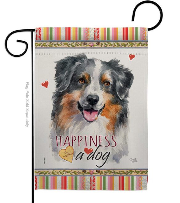 Australian Shepherd Happiness - Pets Nature Vertical Impressions Decorative Flags HG110148 Made In USA - Image 2