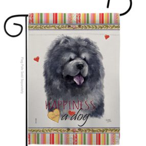 Black Chow Chow Happiness - Pets Nature Vertical Impressions Decorative Flags HG110156 Made In USA