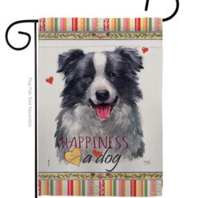 Border Collie Happiness - Pets Nature Vertical Impressions Decorative Flags HG110158 Made In USA
