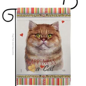 British Short Hair Happiness - Pets Nature Vertical Impressions Decorative Flags HG110161 Made In USA