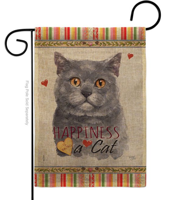 Blue British Short Hair Happiness - Pets Nature Vertical Impressions Decorative Flags HG110162 Made In USA - Image 11