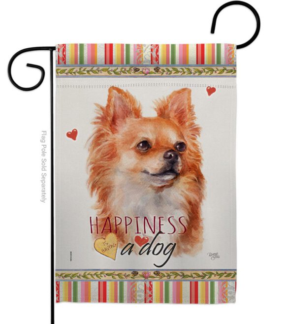 Brown Chihuahua Happiness - Pets Nature Vertical Impressions Decorative Flags HG110166 Made In USA