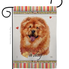 Chow Chow Happiness - Pets Nature Vertical Impressions Decorative Flags HG110169 Made In USA