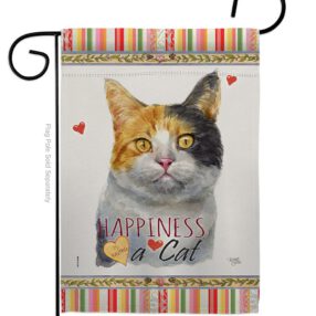 Dilute Calico Happiness - Pets Nature Vertical Impressions Decorative Flags HG110176 Made In USA