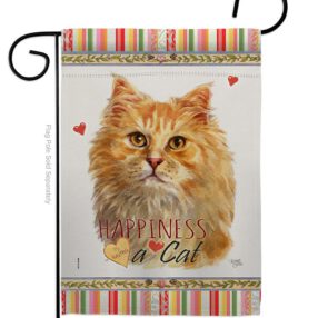 Ginger Long Hair Happiness - Pets Nature Vertical Impressions Decorative Flags HG110178 Made In USA