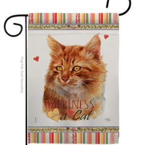 Ginger Happiness - Pets Nature Vertical Impressions Decorative Flags HG110179 Made In USA
