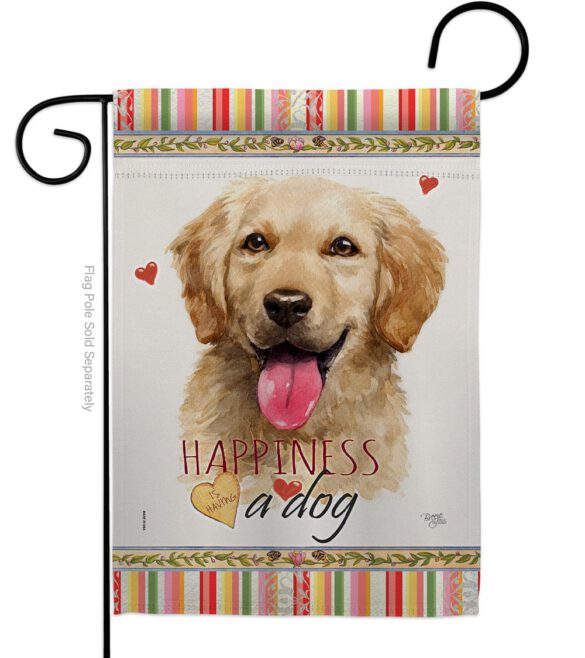 Golden Retriever Happiness - Pets Nature Vertical Impressions Decorative Flags HG110180 Made In USA