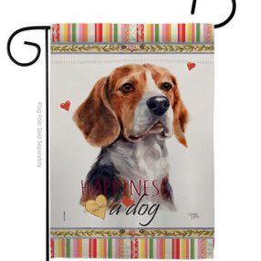 Beagle Hound Happiness - Pets Nature Vertical Impressions Decorative Flags HG110182 Made In USA