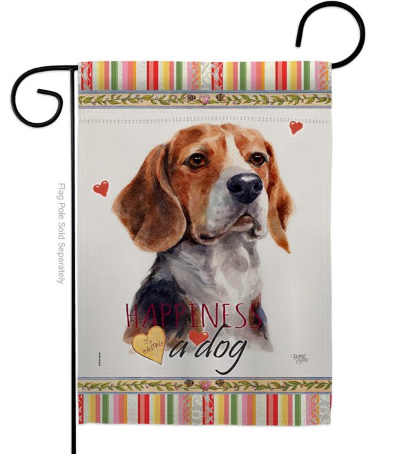 Beagle Hound Happiness - Pets Nature Vertical Impressions Decorative Flags HG110182 Made In USA