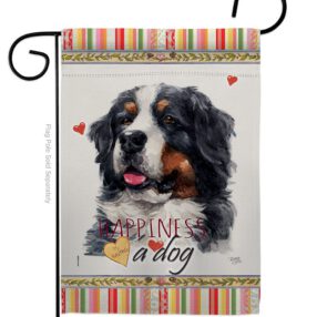 Bernese Cattle Happiness - Pets Nature Vertical Impressions Decorative Flags HG110183 Made In USA