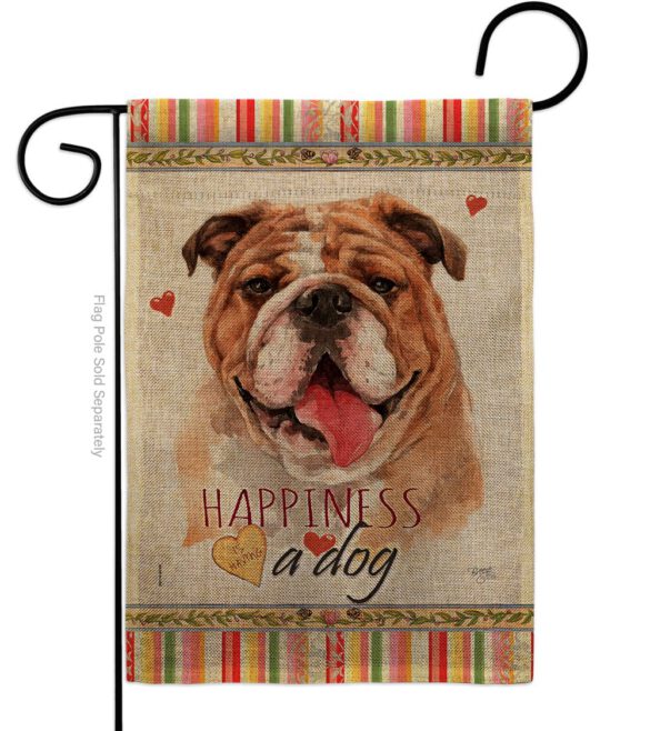 Bulldog Happiness - Pets Nature Vertical Impressions Decorative Flags HG110188 Made In USA - Image 11