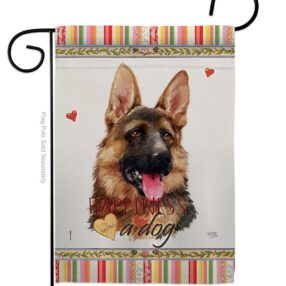 German Shepherd Happiness - Pets Nature Vertical Impressions Decorative Flags HG110190 Made In USA