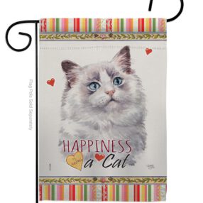Bicolor Ragdoll Happiness - Pets Nature Vertical Impressions Decorative Flags HG110212 Made In USA