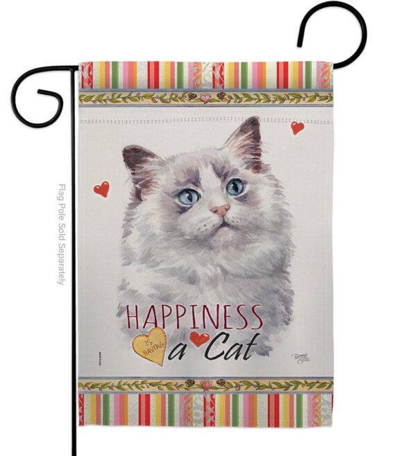 Bicolor Ragdoll Happiness - Pets Nature Vertical Impressions Decorative Flags HG110212 Made In USA