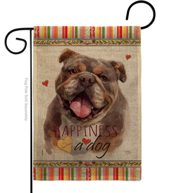 Chocolate Bulldog Happiness - Pets Nature Vertical Impressions Decorative Flags HG110244 Made In USA - Image 11