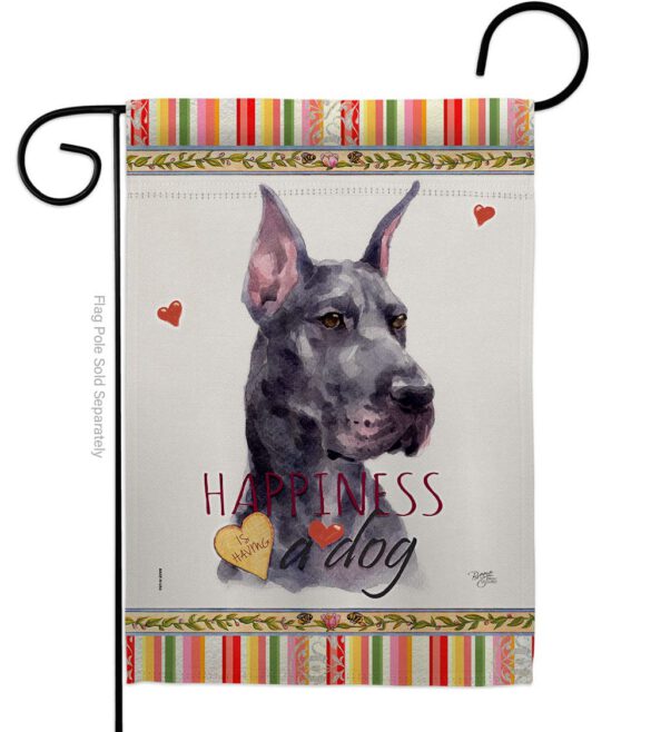 Cropping Black Great Dane Happiness - Pets Nature Vertical Impressions Decorative Flags HG110257 Made In USA
