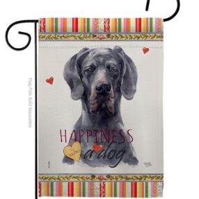 Black Great Dane Happiness - Pets Nature Vertical Impressions Decorative Flags HG110258 Made In USA