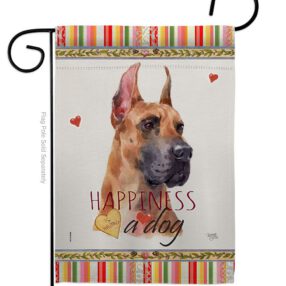 Fawn Great Dane Happiness - Pets Nature Vertical Impressions Decorative Flags HG110259 Made In USA