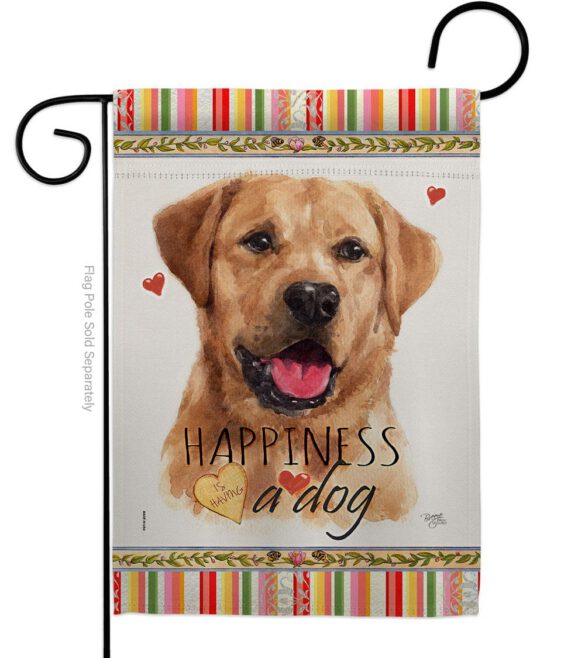 Golden Labrador Retriever Happiness - Pets Nature Vertical Impressions Decorative Flags HG110261 Made In USA