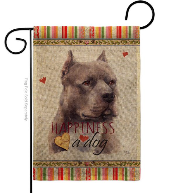 Blue Pitbull Happiness - Pets Nature Vertical Impressions Decorative Flags HG110264 Made In USA - Image 11