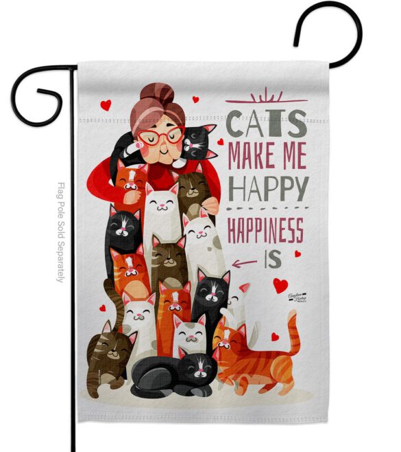 Crazy Cat Lady - Pets Nature Vertical Impressions Decorative Flags HG137512 Made In USA