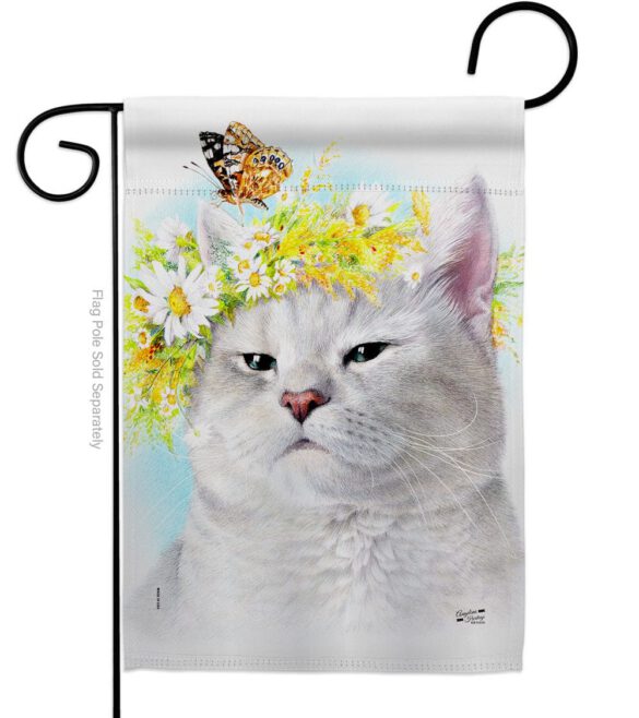 Garden Kitty - Pets Nature Vertical Impressions Decorative Flags HG137546 Made In USA