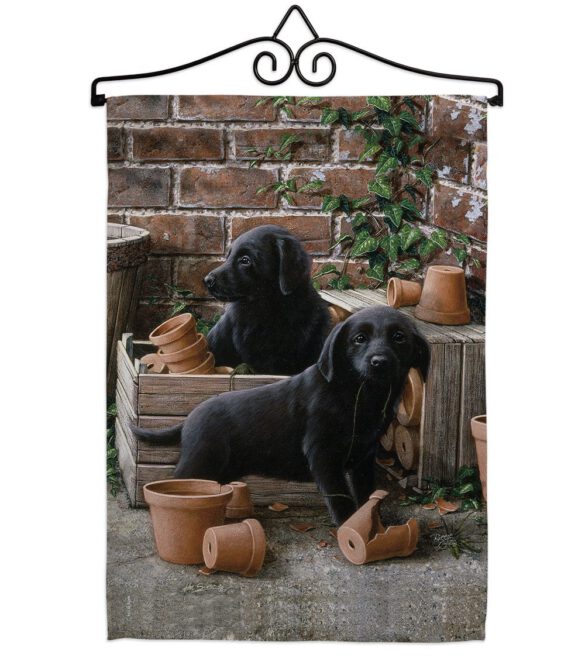 Black Lab Pups - Pets Nature Vertical Impressions Decorative Flags HG110007 Made In USA - Image 7