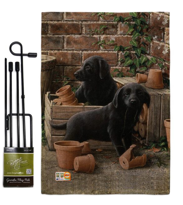 Black Lab Pups - Pets Nature Vertical Impressions Decorative Flags HG110007 Made In USA - Image 9
