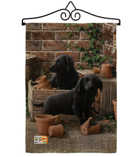 Black Lab Pups - Pets Nature Vertical Impressions Decorative Flags HG110007 Made In USA - Image 10