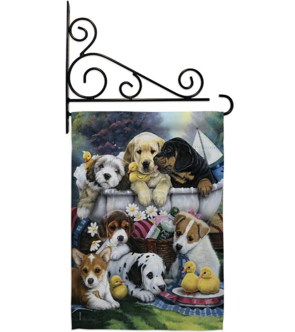 Bath Time Pups - Pets Nature Vertical Impressions Decorative Flags HG110046 Made In USA - Image 12