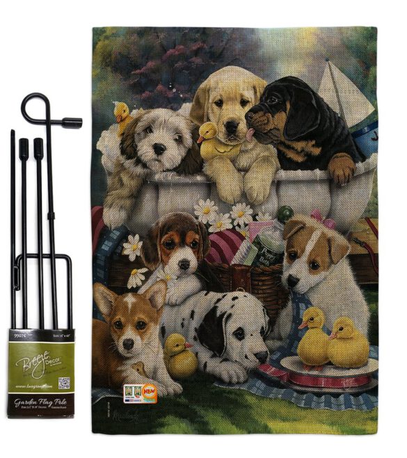 Bath Time Pups - Pets Nature Vertical Impressions Decorative Flags HG110046 Made In USA - Image 10