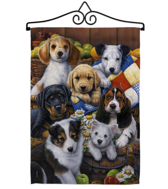 Country Bumpkin Puppies - Pets Nature Vertical Impressions Decorative Flags HG110049 Made In USA - Image 7