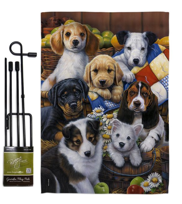 Country Bumpkin Puppies - Pets Nature Vertical Impressions Decorative Flags HG110049 Made In USA - Image 4