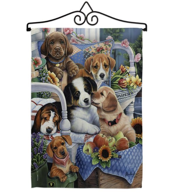 Country Pups - Pets Nature Vertical Impressions Decorative Flags HG110050 Made In USA - Image 7