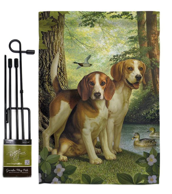 Beagles And Duck - Pets Nature Vertical Impressions Decorative Flags HG110068 Made In USA - Image 4