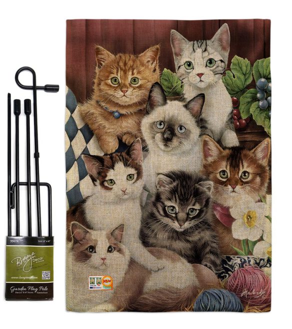 Cuddly Kittens - Pets Nature Vertical Impressions Decorative Flags HG110069 Made In USA - Image 9