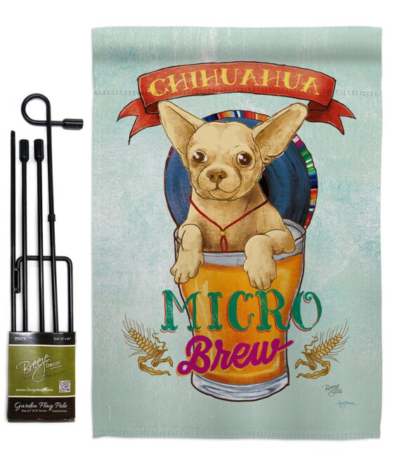 Chihuahua Micro Brew - Pets Nature Vertical Impressions Decorative Flags HG110098 Made In USA - Image 4