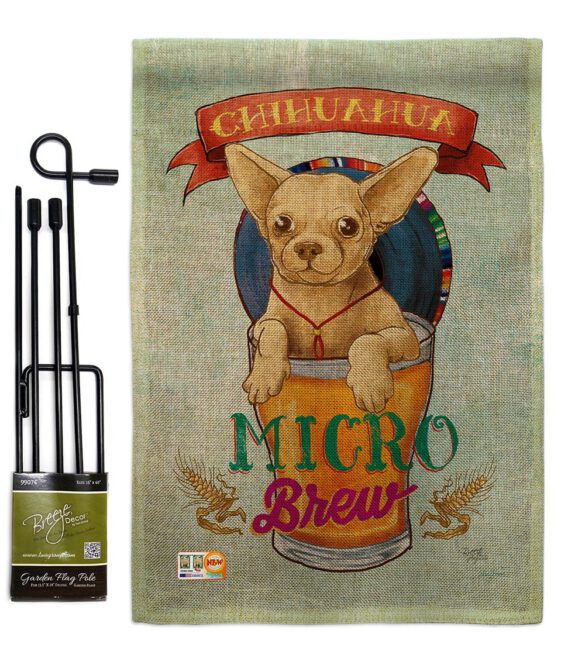 Chihuahua Micro Brew - Pets Nature Vertical Impressions Decorative Flags HG110098 Made In USA - Image 9