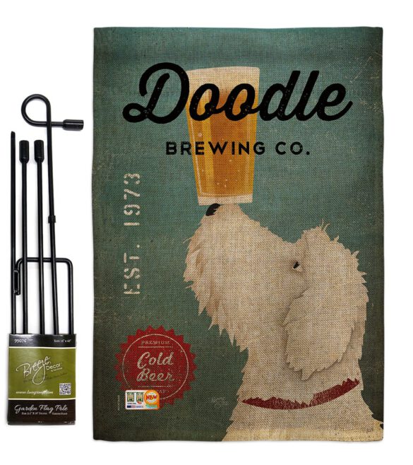 Doodle Brewing - Pets Nature Vertical Impressions Decorative Flags HG110112 Made In USA - Image 9
