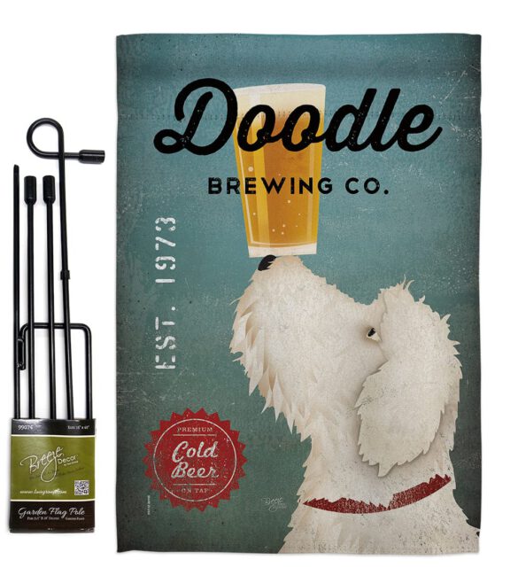 Doodle Brewing - Pets Nature Vertical Impressions Decorative Flags HG110112 Made In USA - Image 4