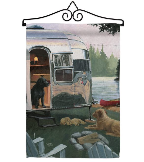 Canine Camp - Pets Nature Vertical Impressions Decorative Flags HG110114 Made In USA - Image 7
