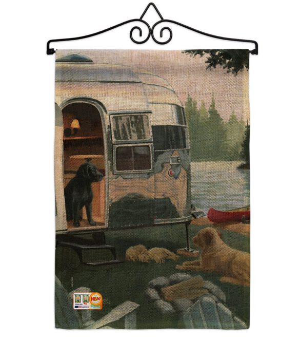 Canine Camp - Pets Nature Vertical Impressions Decorative Flags HG110114 Made In USA - Image 10