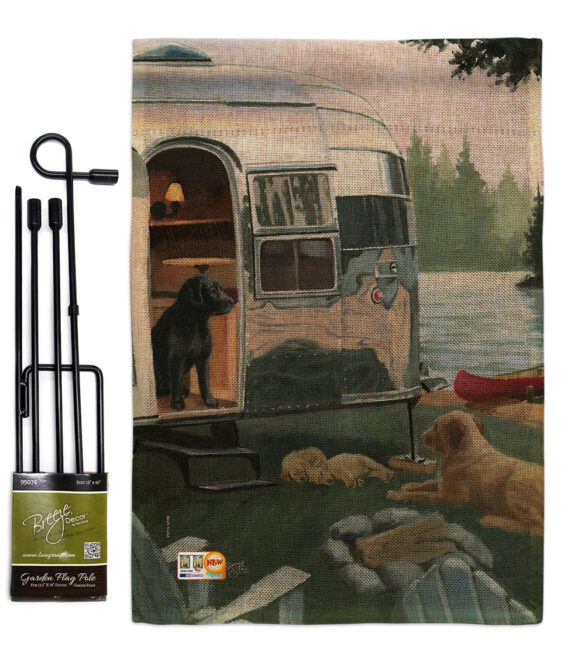 Canine Camp - Pets Nature Vertical Impressions Decorative Flags HG110114 Made In USA - Image 9