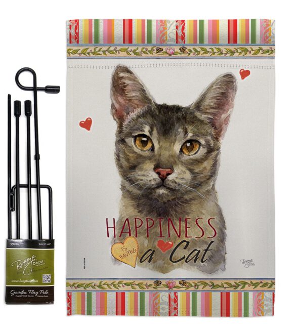 Abyssiniar Happiness - Pets Nature Vertical Impressions Decorative Flags HG110140 Made In USA - Image 5