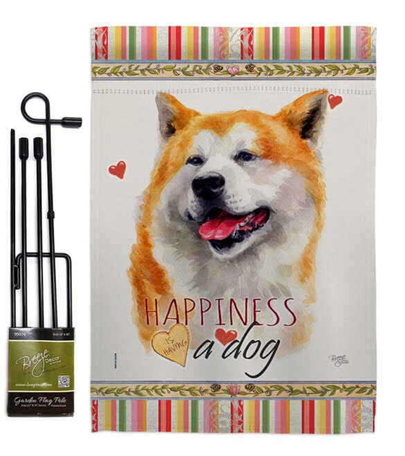 Akita Happiness - Pets Nature Vertical Impressions Decorative Flags HG110141 Made In USA - Image 5