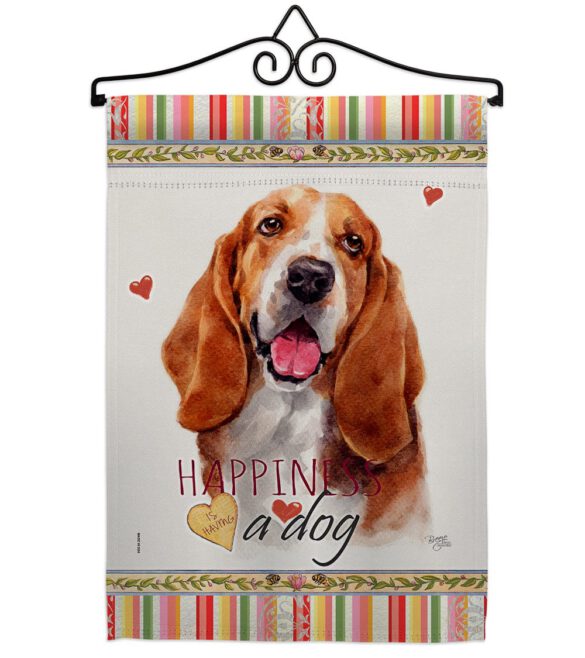 Basset Hound Happiness - Pets Nature Vertical Impressions Decorative Flags HG110149 Made In USA - Image 8
