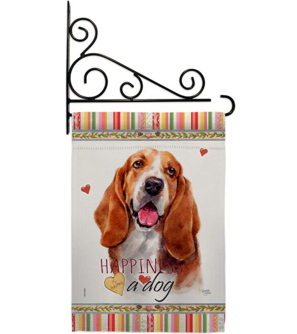 Basset Hound Happiness - Pets Nature Vertical Impressions Decorative Flags HG110149 Made In USA - Image 9
