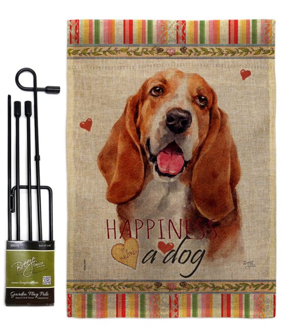 Basset Hound Happiness - Pets Nature Vertical Impressions Decorative Flags HG110149 Made In USA - Image 13