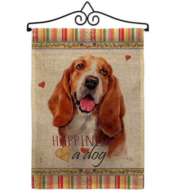 Basset Hound Happiness - Pets Nature Vertical Impressions Decorative Flags HG110149 Made In USA - Image 14