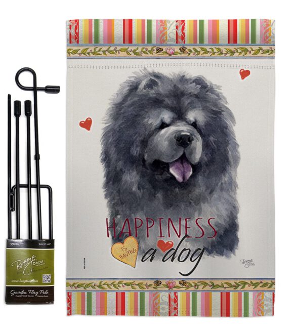 Black Chow Chow Happiness - Pets Nature Vertical Impressions Decorative Flags HG110156 Made In USA - Image 4